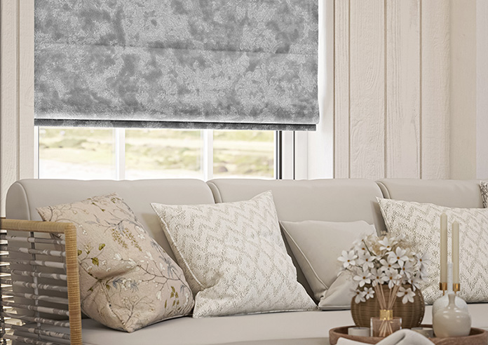 Crushed Velvet, Silver Grey - Roman Blind - Image 5